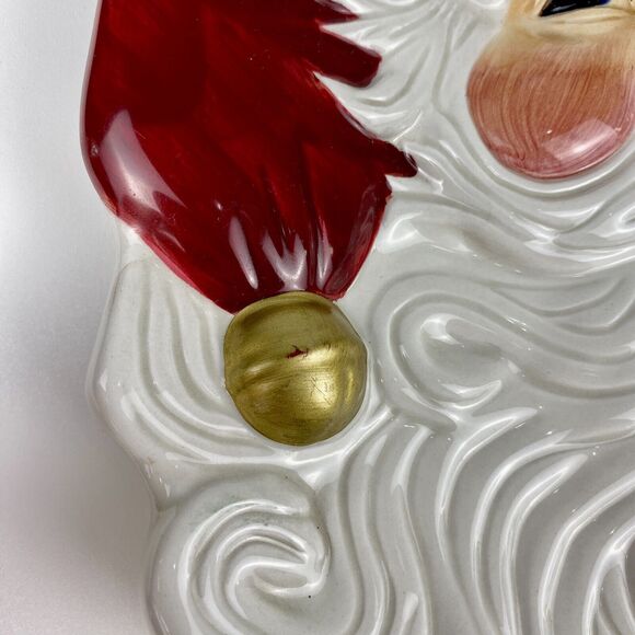 VTG Fitz and Floyd Essentials Omnibus Santa Face Plate Wall Hanging Christmas - Picture 6 of 8